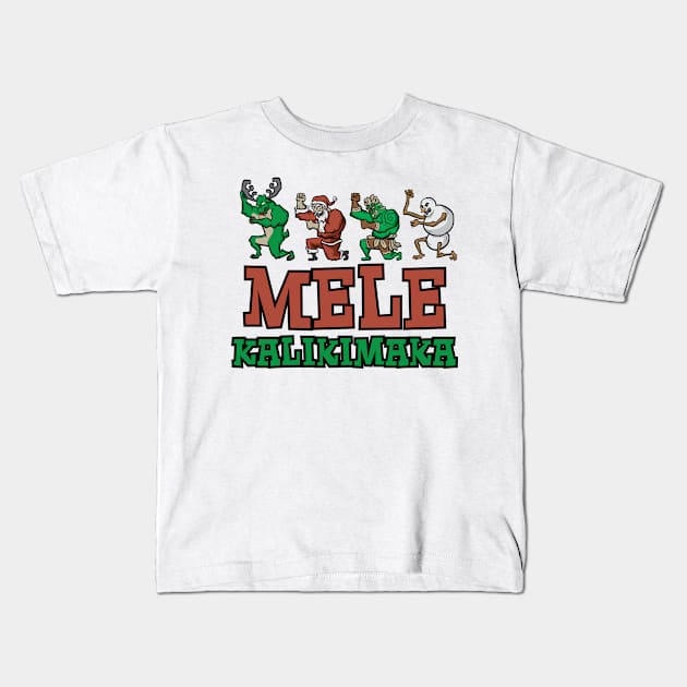 Mele Kalikimaka Haka Dance Maori Christmas Hawaii Xmas Gift Kids T-Shirt by TellingTales